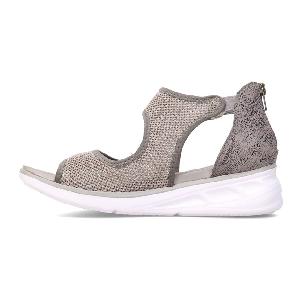JBU by Jambu Margot Sandal Light Gray Snake 6 Wide